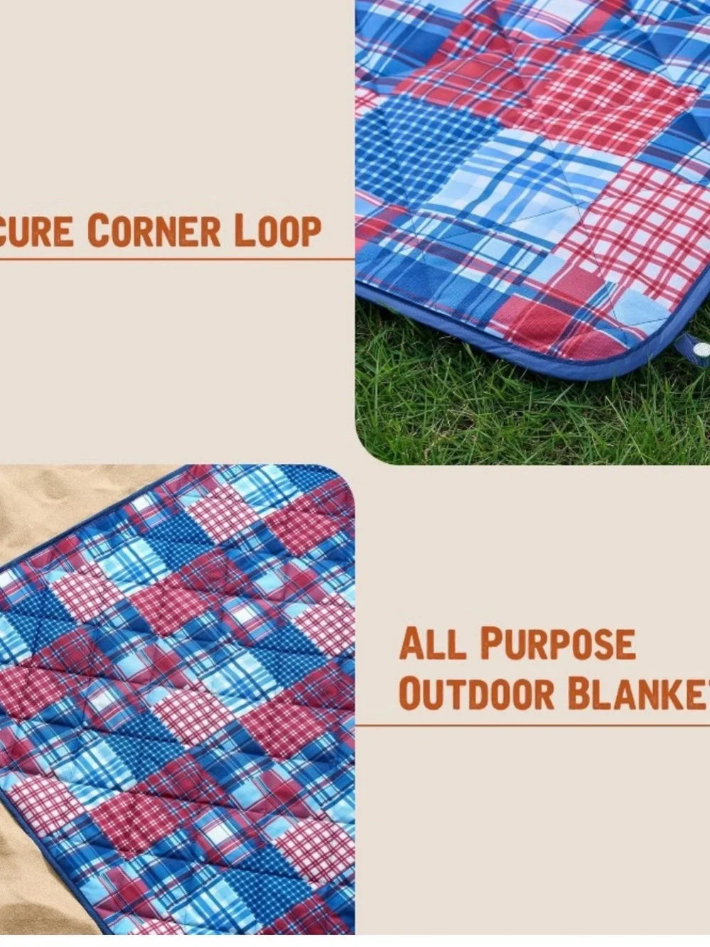 NEW! Weatherproof - Vintage Madras Throw Blanket, 72”x60”